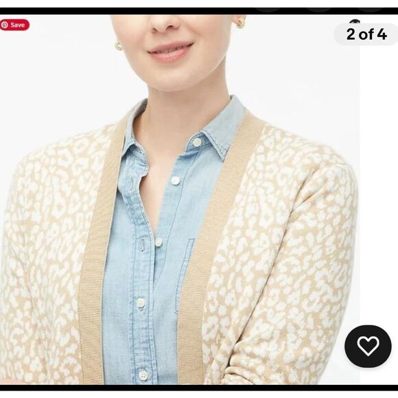 J. Crew factory neutral leaped print open front L - Picture 8 of 9